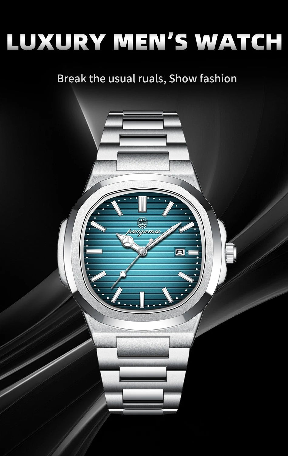 PENGAGAR Men’s Square Quartz Watch - SMARTMARTNZ