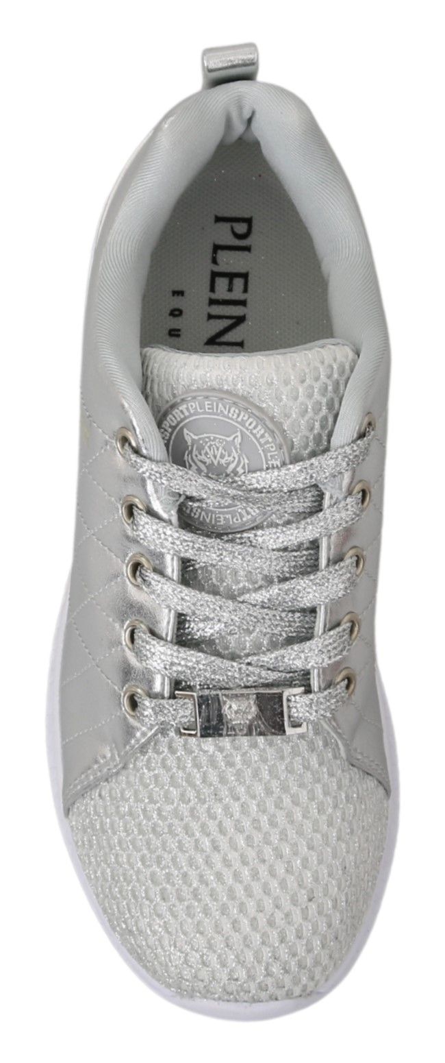 Philipp Plein Gisella Silver Polyester Sneakers Shoes - SMARTMARTNZ