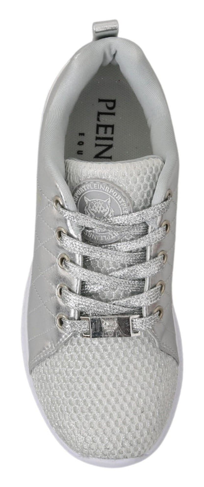 Philipp Plein Gisella Silver Polyester Sneakers Shoes - SMARTMARTNZ