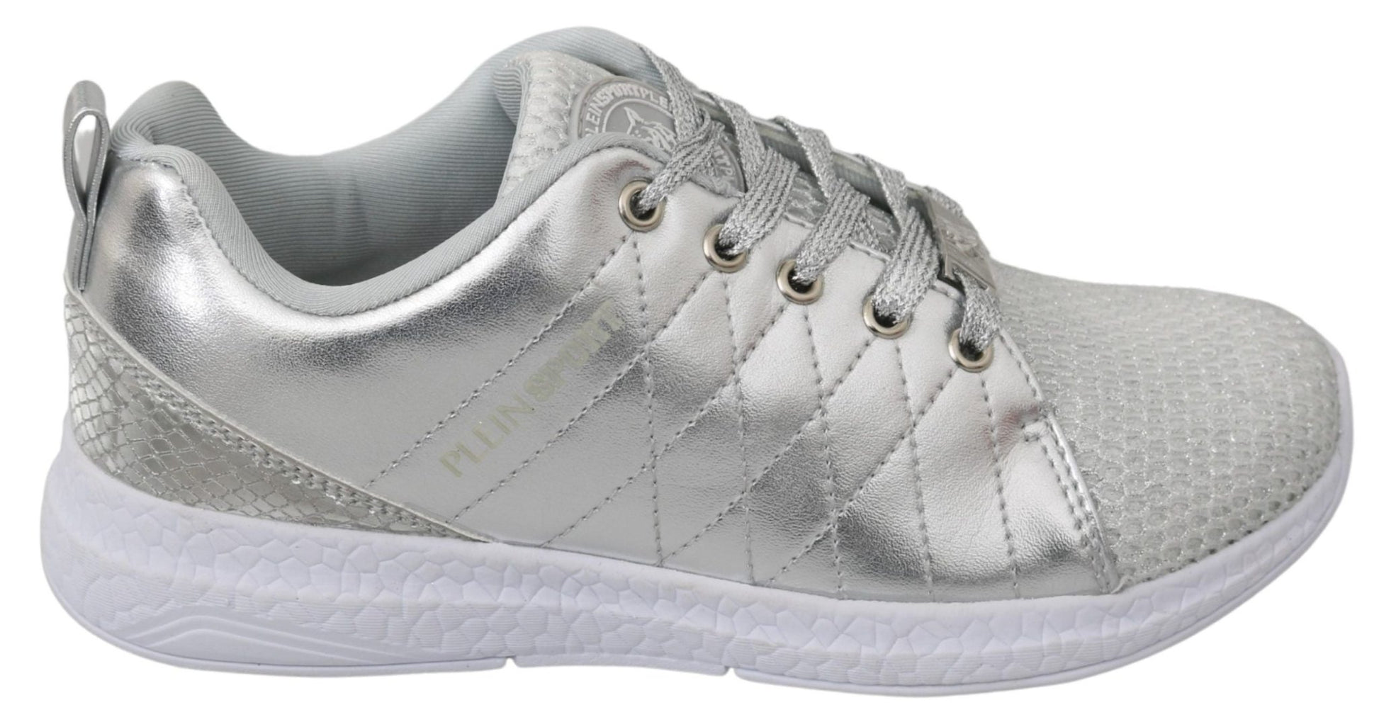 Philipp Plein Gisella Silver Polyester Sneakers Shoes - SMARTMARTNZ