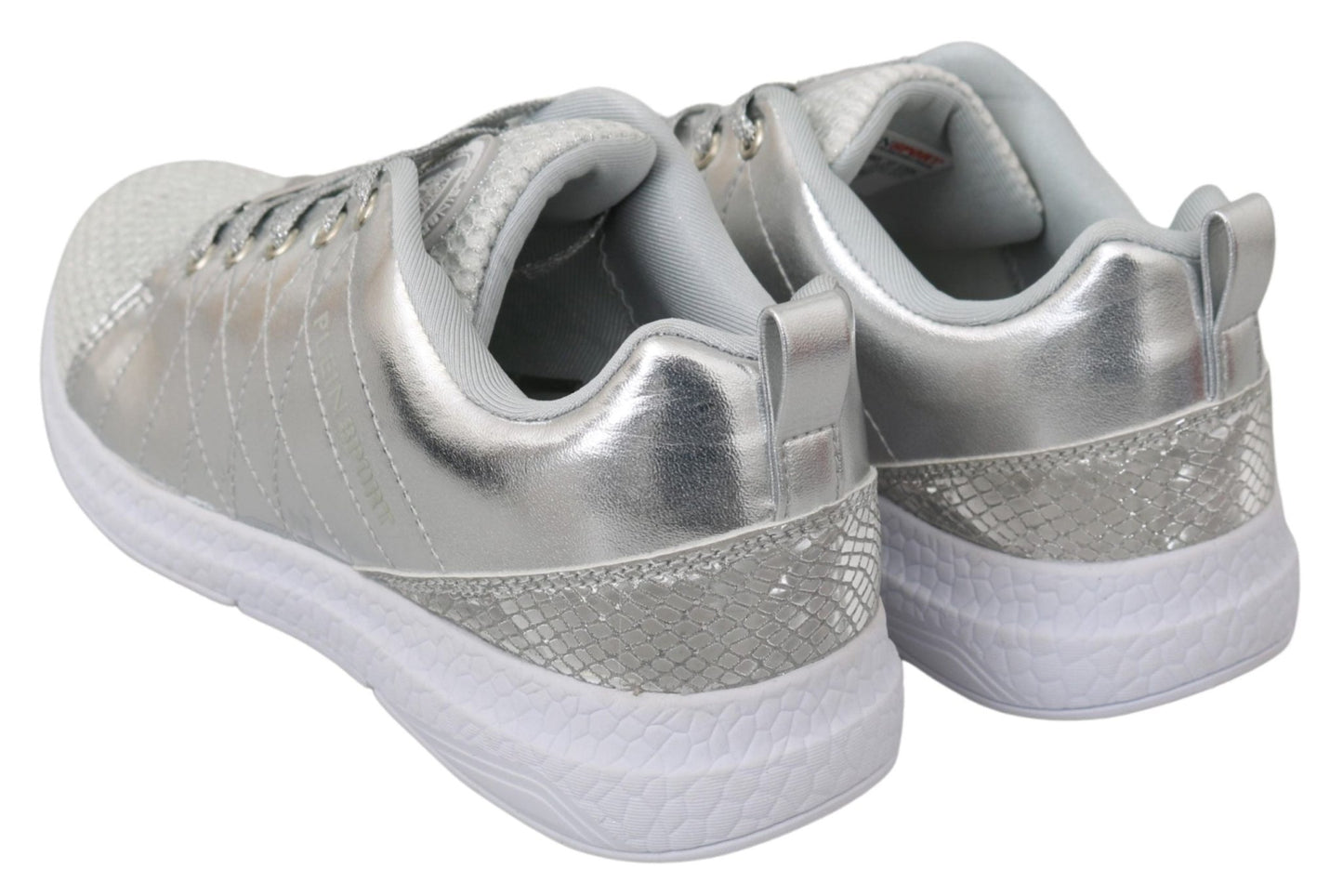 Philipp Plein Gisella Silver Polyester Sneakers Shoes - SMARTMARTNZ