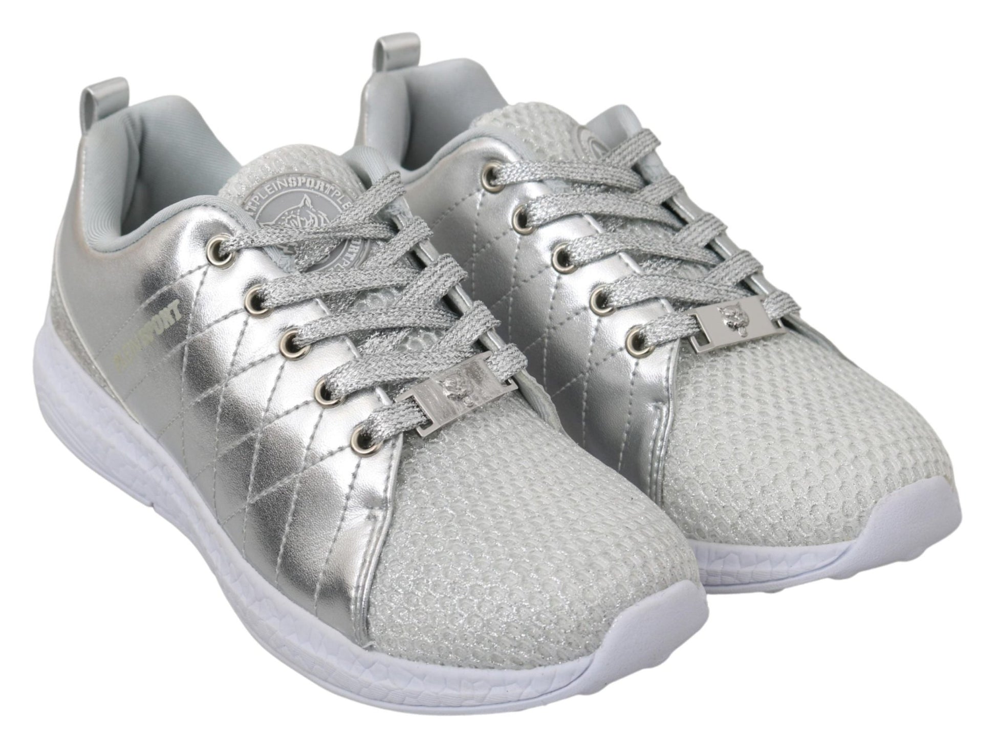 Philipp Plein Gisella Silver Polyester Sneakers Shoes - SMARTMARTNZ