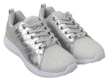 Philipp Plein Gisella Silver Polyester Sneakers Shoes - SMARTMARTNZ