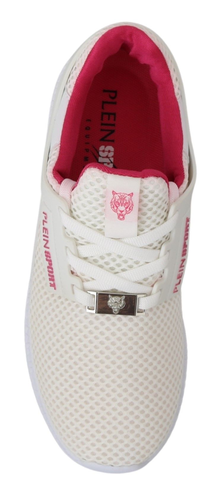Philipp Plein White Pink Polyester Becky Sneakers Shoes - SMARTMARTNZ