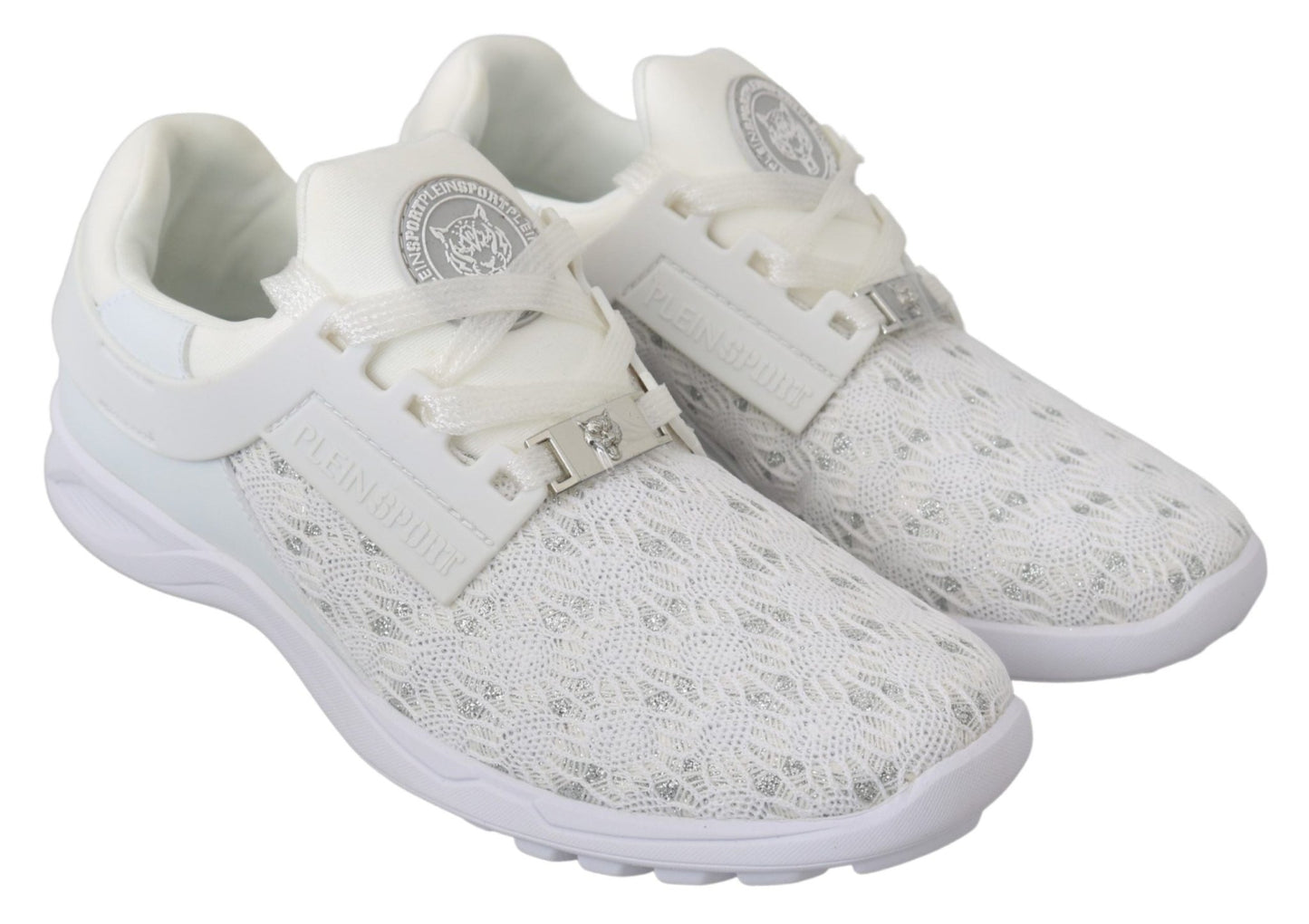 Philipp Plein White Polyester Casual Sneakers Shoes - SMARTMARTNZ