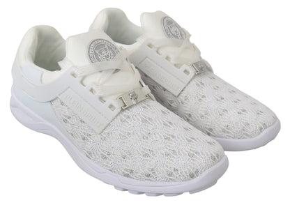 Philipp Plein White Polyester Casual Sneakers Shoes - SMARTMARTNZ