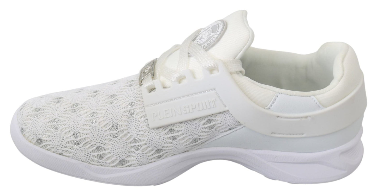 Philipp Plein White Polyester Casual Sneakers Shoes - SMARTMARTNZ