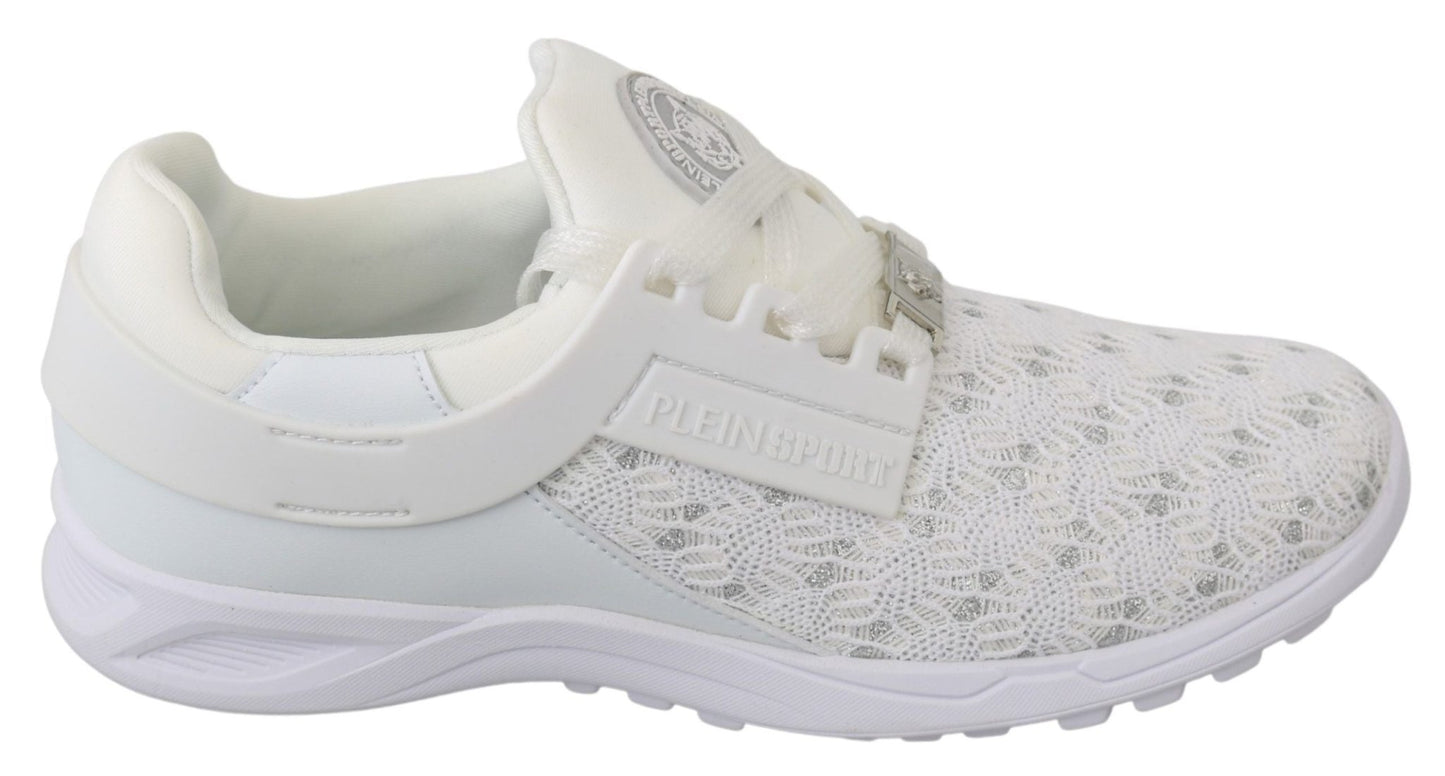 Philipp Plein White Polyester Casual Sneakers Shoes - SMARTMARTNZ