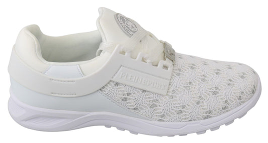 Philipp Plein White Polyester Casual Sneakers Shoes - SMARTMARTNZ