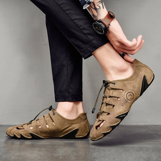 Plus Size Men’s Hollow Beach Sandals – Casual Comfort - SMARTMARTNZ