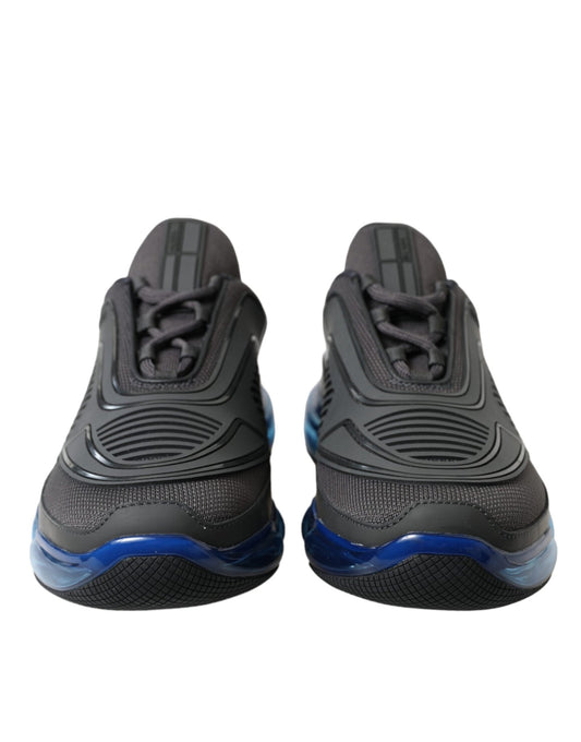 Prada Black Blue Rubber Knit Slip On Low Top Sneakers Shoes - SMARTMARTNZ