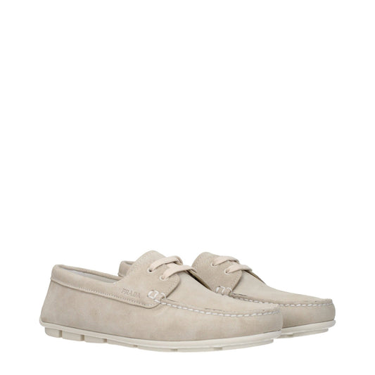 Prada Gray Leather Slip - On Loafers - SMARTMARTNZ