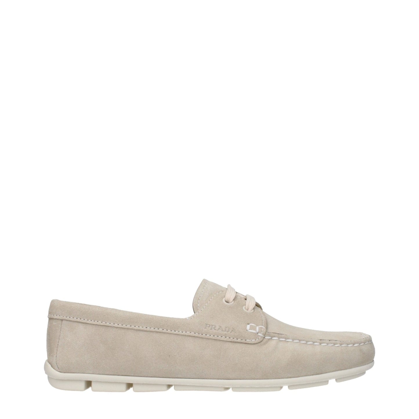 Prada Gray Leather Slip - On Loafers - SMARTMARTNZ