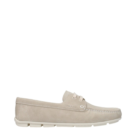 Prada Gray Leather Slip - On Loafers - SMARTMARTNZ