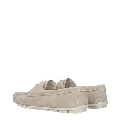 Prada Gray Leather Slip - On Loafers - SMARTMARTNZ