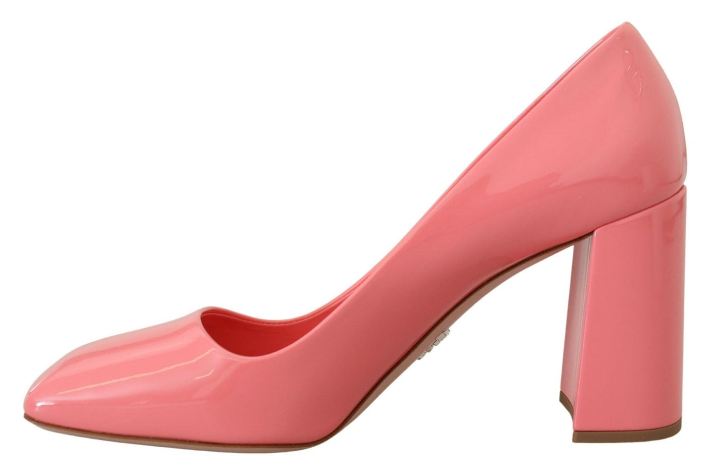 Prada Pink Patent Leather Block Heels Pumps Classic - SMARTMARTNZ
