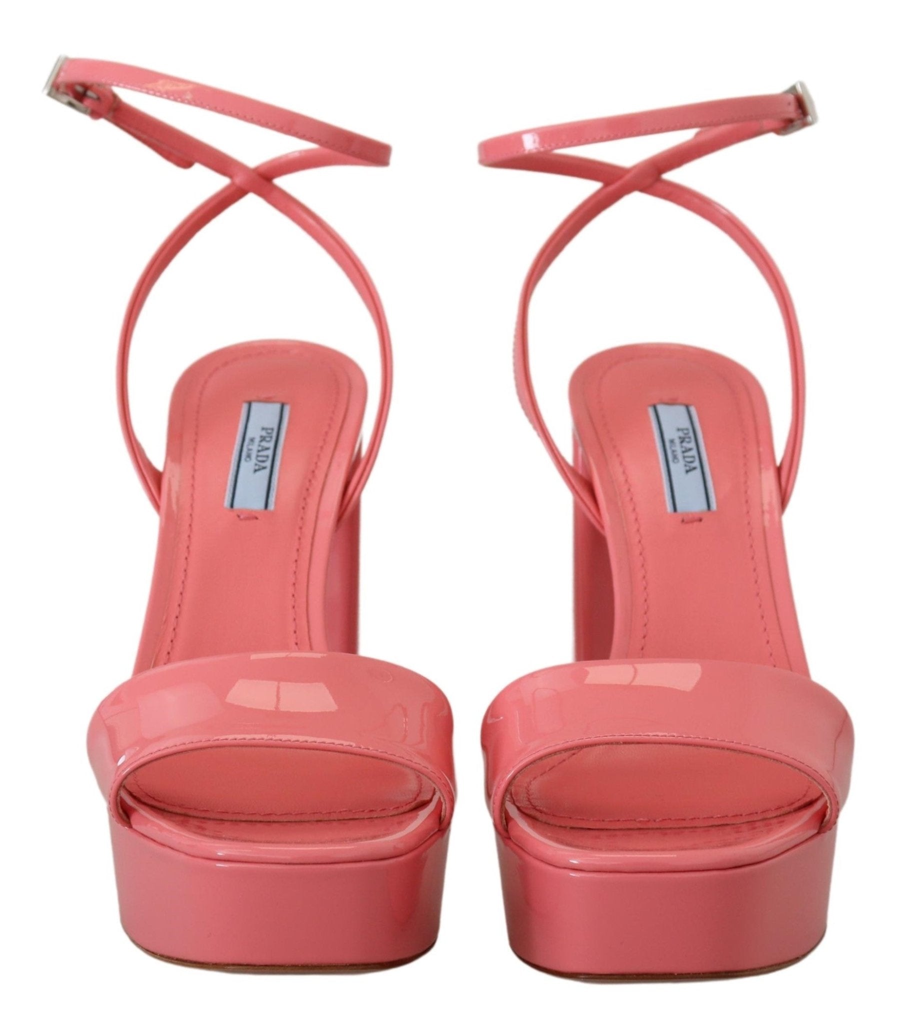 Prada Pink Patent Sandals Ankle Strap Heels Sandal - SMARTMARTNZ