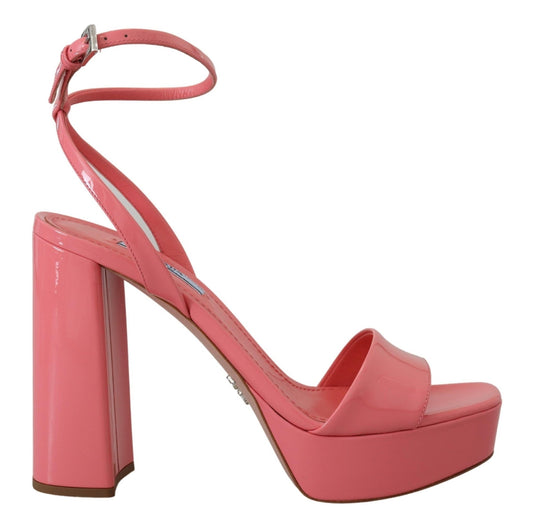 Prada Pink Patent Sandals Ankle Strap Heels Sandal - SMARTMARTNZ