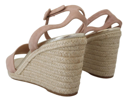 Prada Pink Suede Leather Ankle Strap Sandals - SMARTMARTNZ