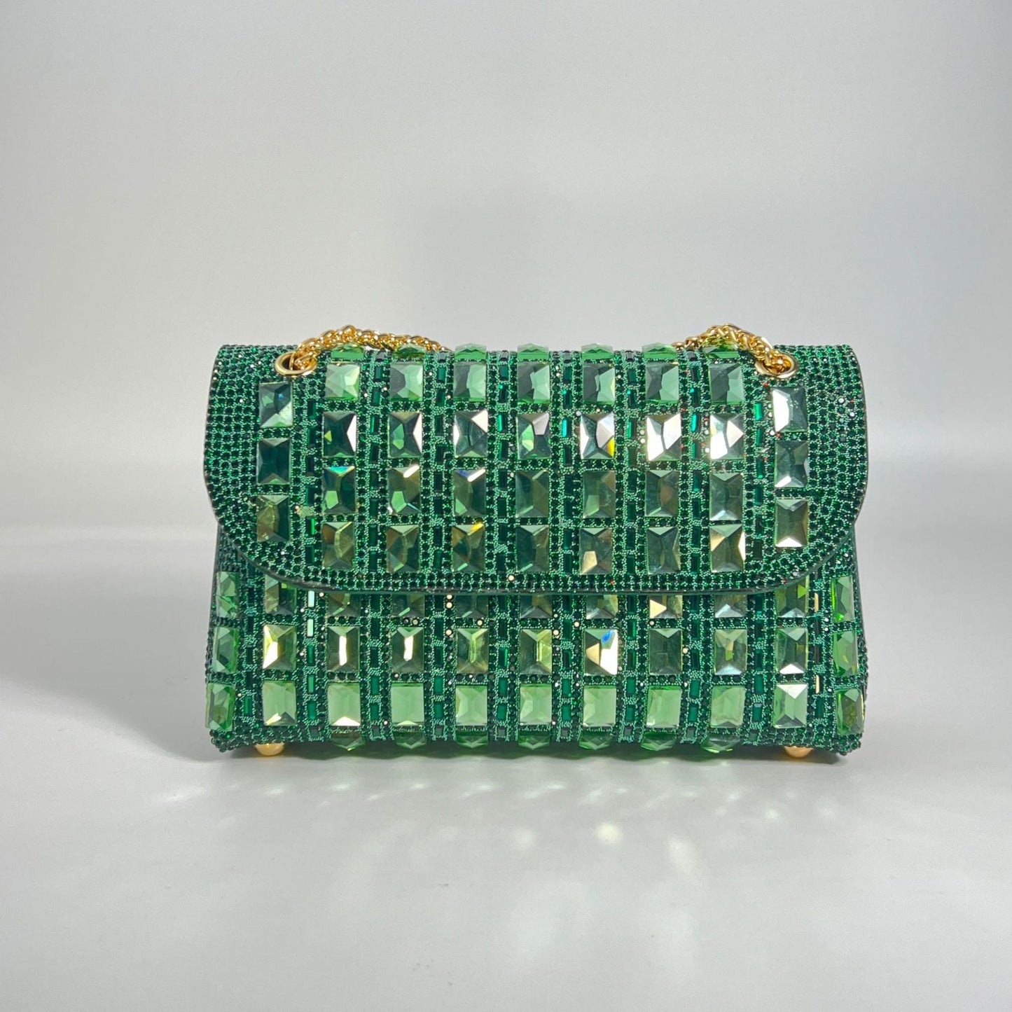 “Rhinestone Glass Clutch with Chain – Elegant & Dazzling” - SMARTMARTNZ