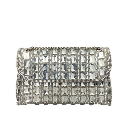 “Rhinestone Glass Clutch with Chain – Elegant & Dazzling” - SMARTMARTNZ