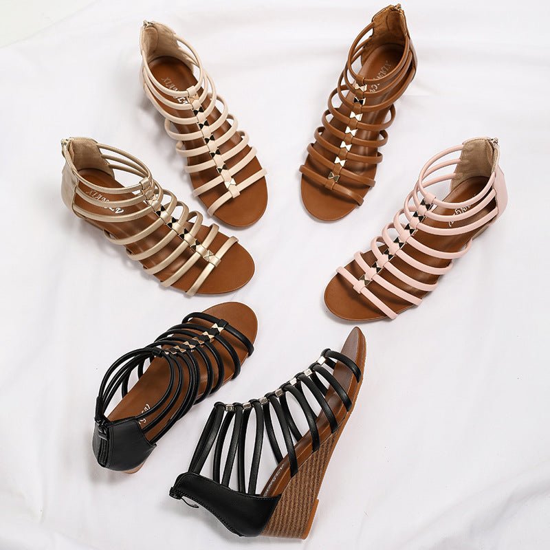 Roman Style Wedge Sandals – Women’s Summer Pick Lightweight • Secure Fit • Travel in Style - SMARTMARTNZ