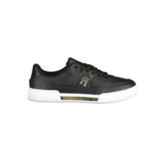 Tommy Hilfiger Black Leather Women Sneaker - SMARTMARTNZ