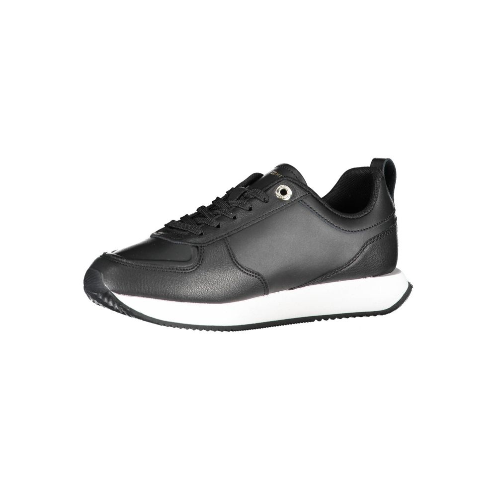 Tommy Hilfiger Black Leather Women Sneaker - SMARTMARTNZ