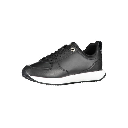 Tommy Hilfiger Black Leather Women Sneaker - SMARTMARTNZ
