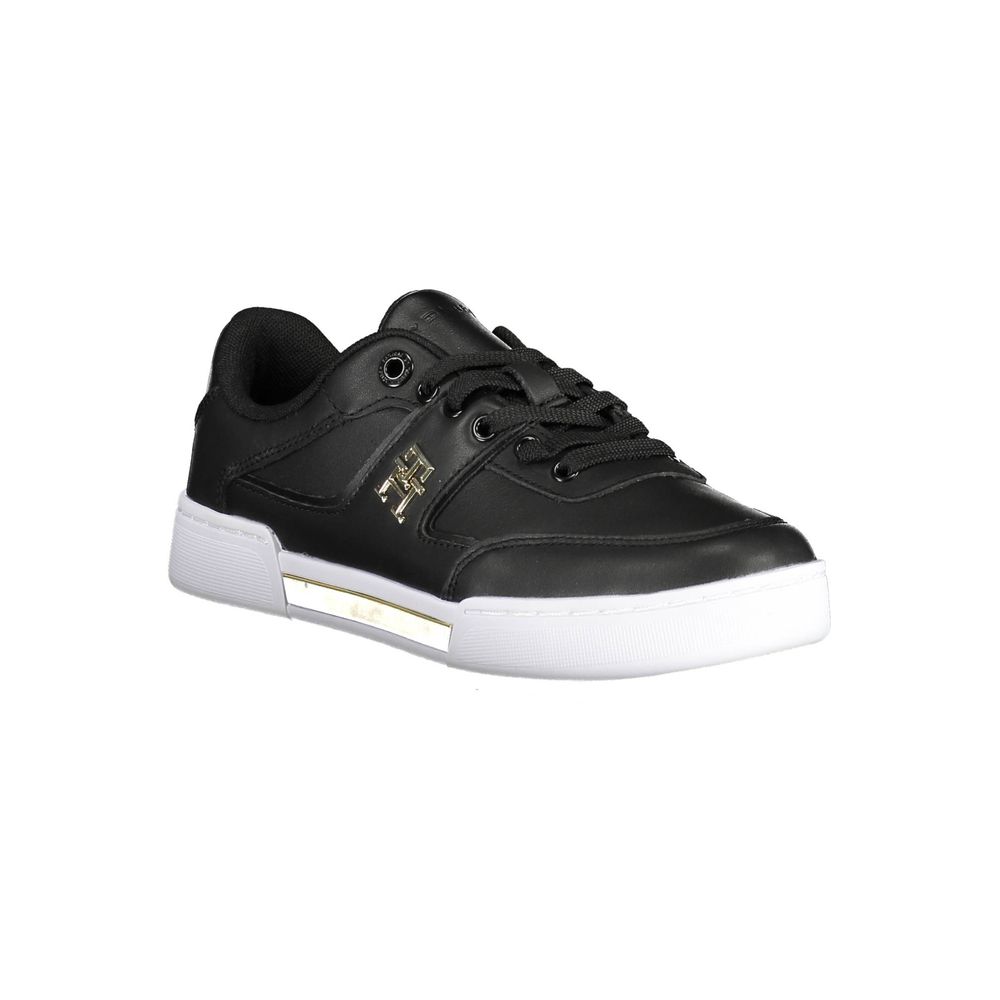 Tommy Hilfiger Black Leather Women Sneaker - SMARTMARTNZ