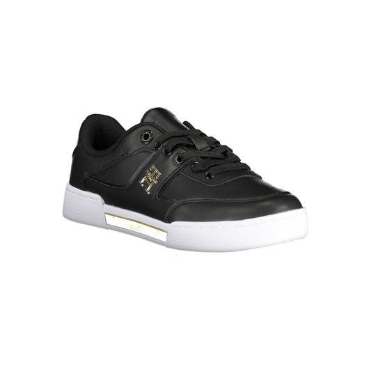 Tommy Hilfiger Black Leather Women Sneaker - SMARTMARTNZ