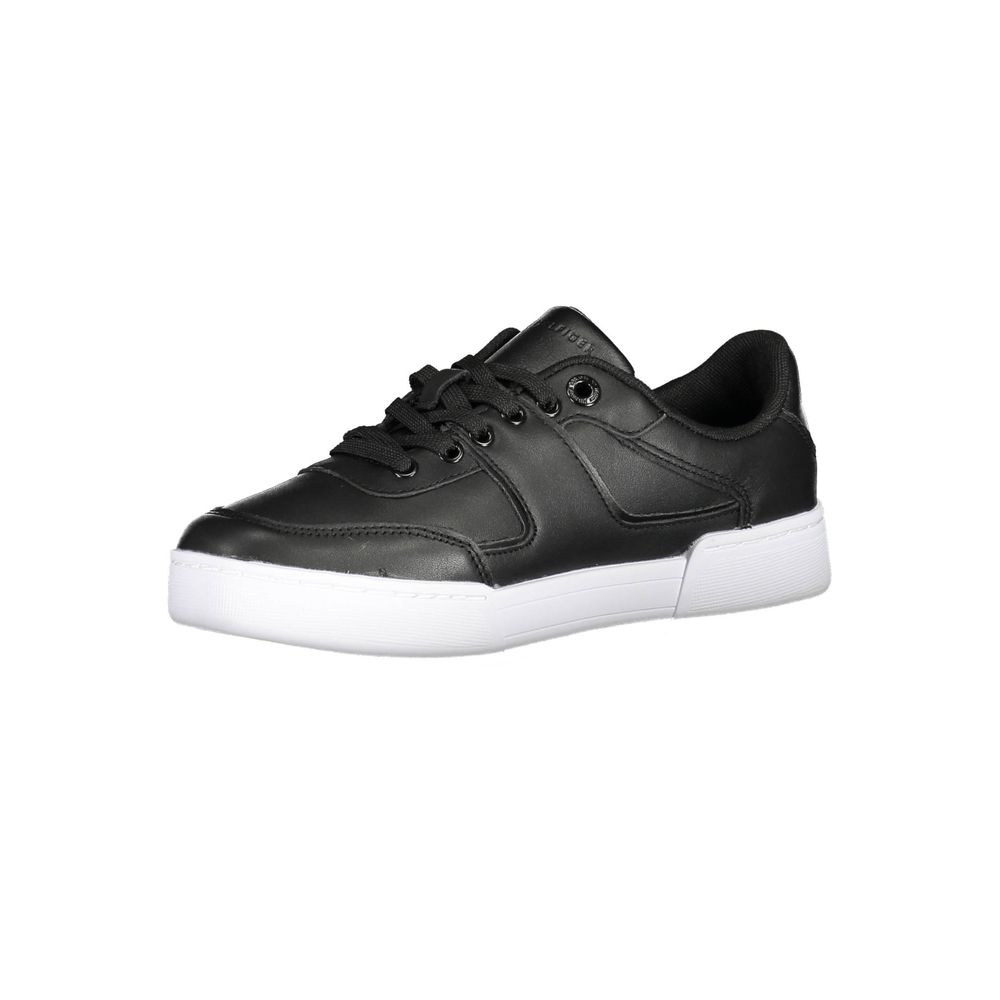 Tommy Hilfiger Black Leather Women Sneaker - SMARTMARTNZ