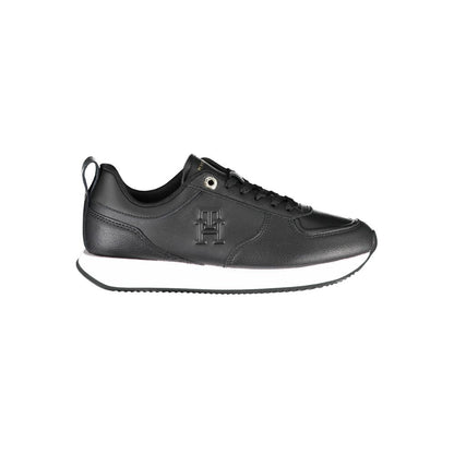 Tommy Hilfiger Black Leather Women Sneaker - SMARTMARTNZ