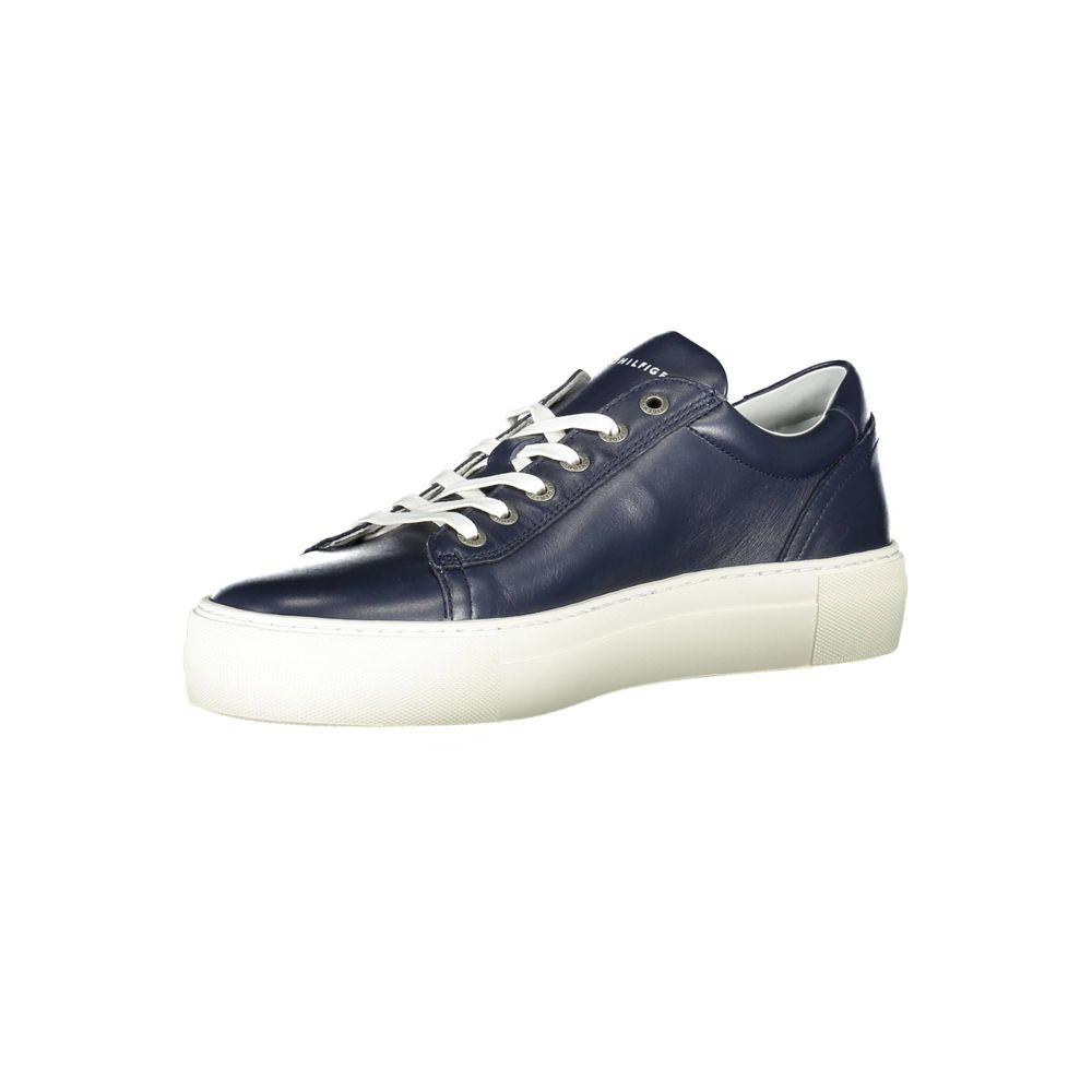 Tommy Hilfiger Blue Leather Men Sneaker - SMARTMARTNZ