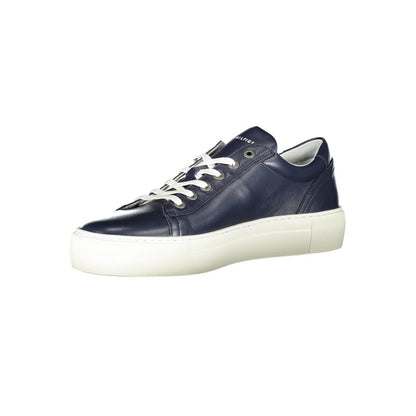 Tommy Hilfiger Blue Leather Men Sneaker - SMARTMARTNZ