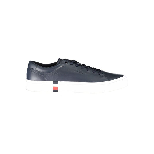 Tommy Hilfiger Blue Leather Men Sneaker - SMARTMARTNZ