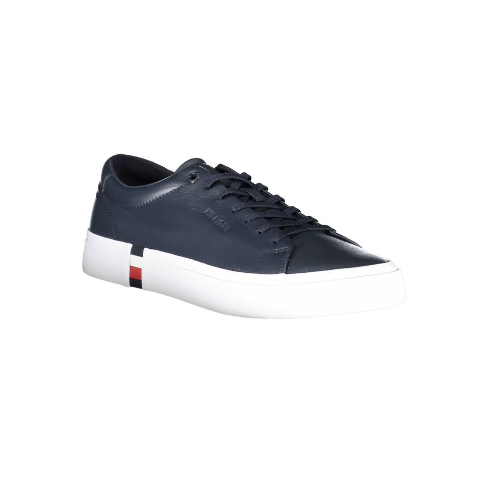 Tommy Hilfiger Blue Leather Men Sneaker - SMARTMARTNZ