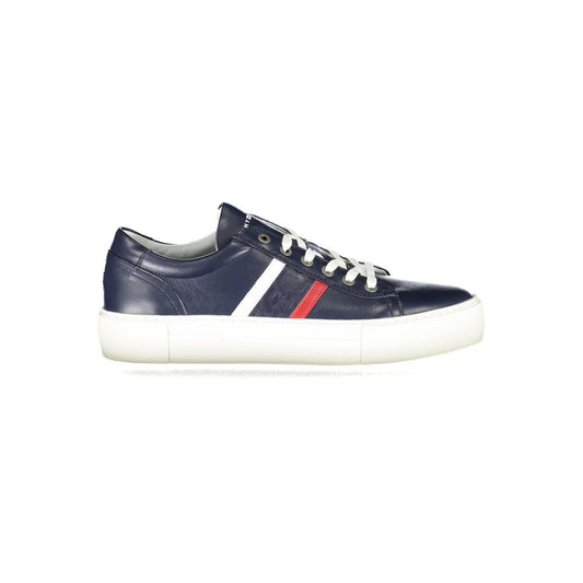 Tommy Hilfiger Blue Leather Men Sneaker - SMARTMARTNZ