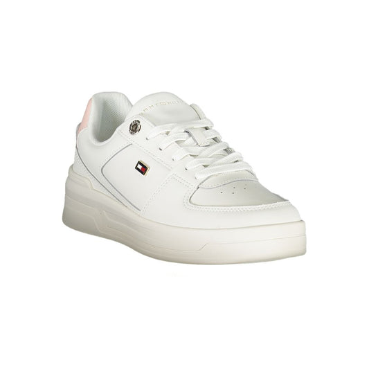 Tommy Hilfiger Elegant White Lace - Up Sneakers with Contrast Detail - SMARTMARTNZ