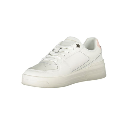 Tommy Hilfiger Elegant White Lace - Up Sneakers with Contrast Detail - SMARTMARTNZ