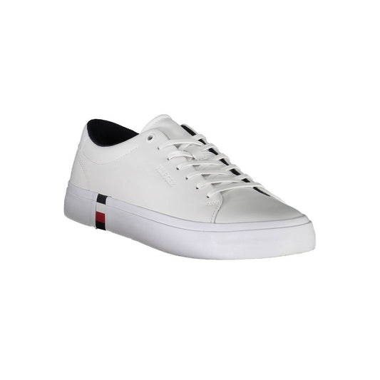 Tommy Hilfiger White Leather Men Sneaker - SMARTMARTNZ