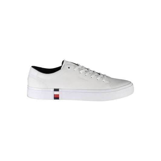 Tommy Hilfiger White Leather Men Sneaker - SMARTMARTNZ
