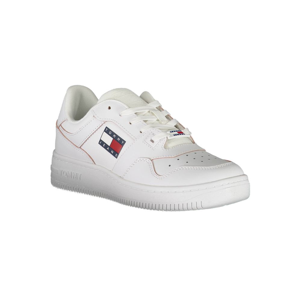 Tommy Hilfiger White Leather Women Sneaker - SMARTMARTNZ