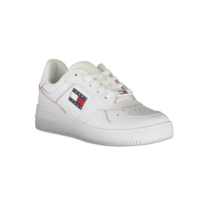 Tommy Hilfiger White Leather Women Sneaker - SMARTMARTNZ