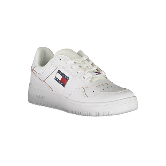 Tommy Hilfiger White Leather Women Sneaker - SMARTMARTNZ