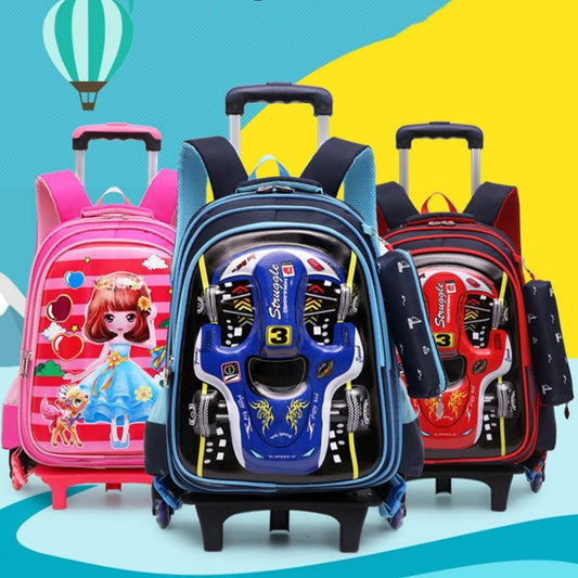 Trolley 3D Car Kids’ School Backpack – Waterproof & Detachable - SMARTMARTNZ