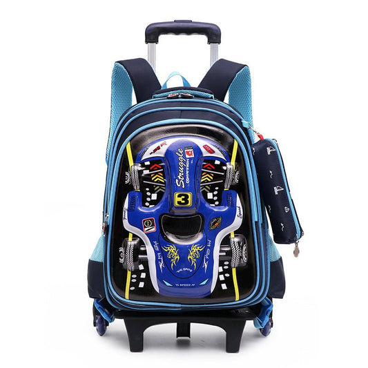 Trolley 3D Car Kids’ School Backpack – Waterproof & Detachable - SMARTMARTNZ