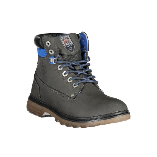 U.S. POLO ASSN. Elegant Gray High Lace - Up Boots with Logo Detail - SMARTMARTNZ