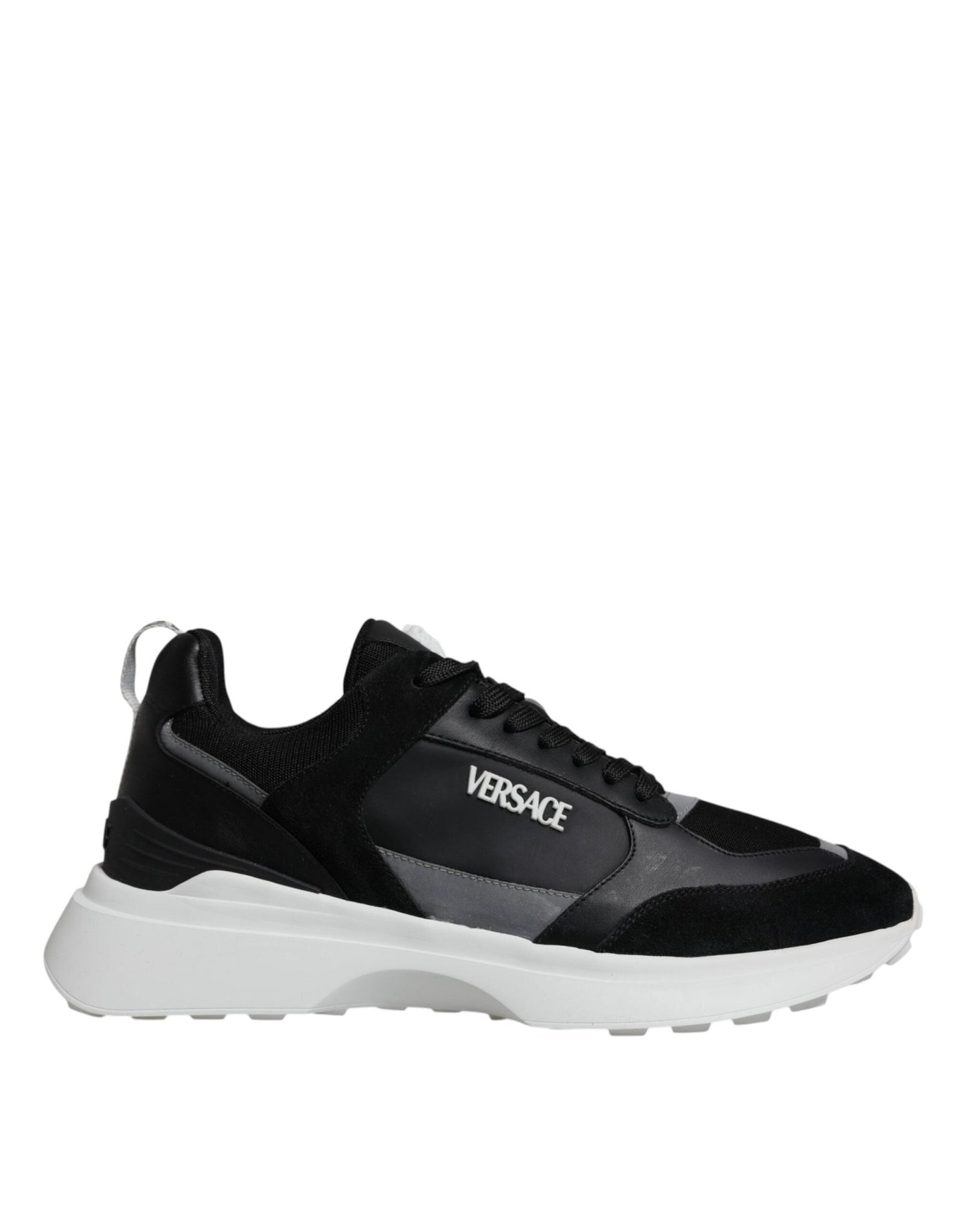 Versace Black Canvas Quad Fabric Medusa Low Top Sneaker Shoes - SMARTMARTNZ