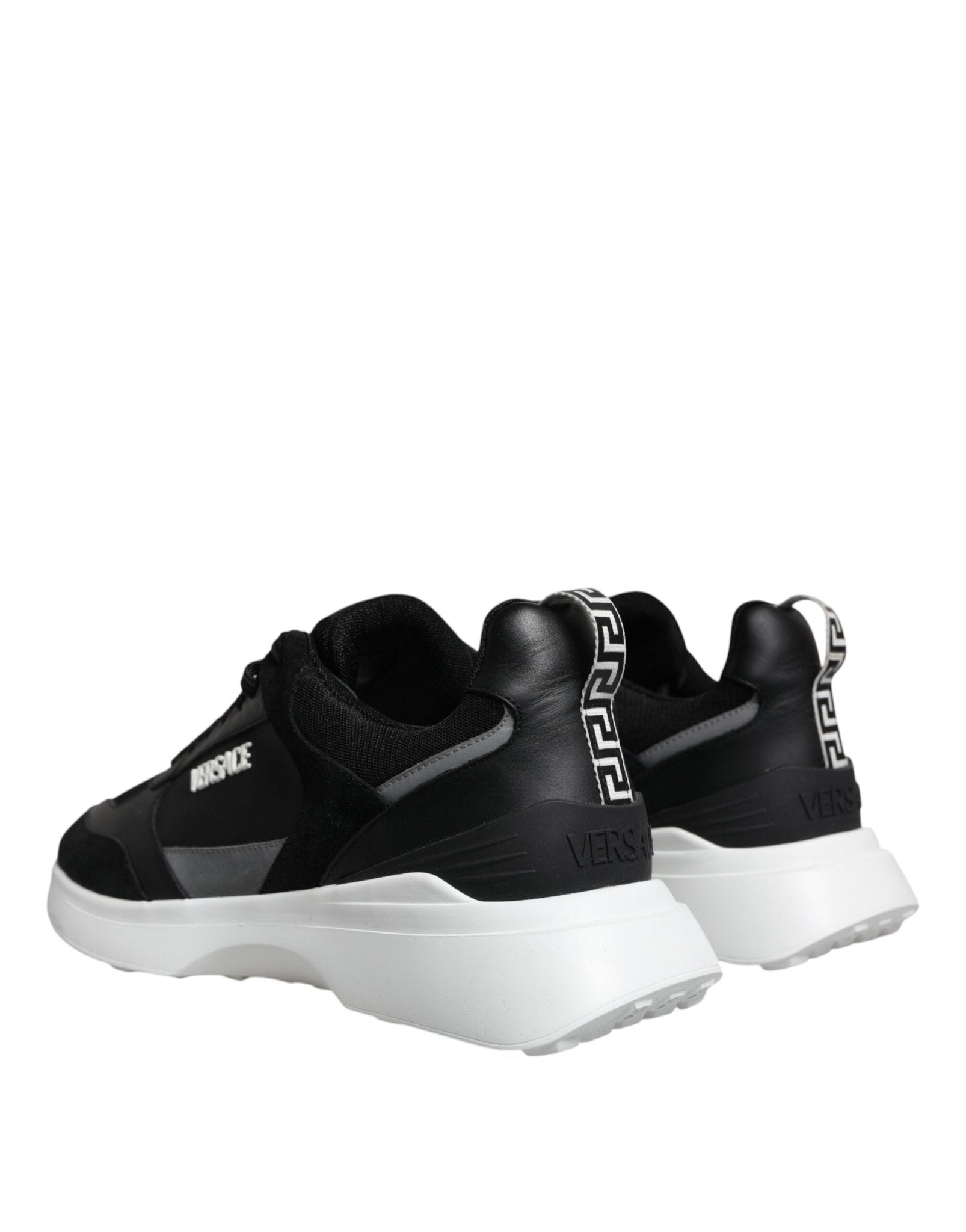 Versace Black Canvas Quad Fabric Medusa Low Top Sneaker Shoes - SMARTMARTNZ